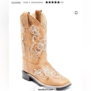 Boor Barn Shyanne Kids' Embroidered Western Boots - Brown